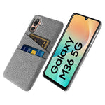 For Samsung Galaxy M36 5G Case Cloth + Hard PC Phone Cover with Dual Card Slots