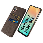 For Samsung Galaxy M36 5G Case Cloth + Hard PC Phone Cover with Dual Card Slots