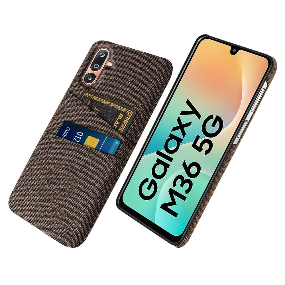 For Samsung Galaxy M36 5G Case Cloth + Hard PC Phone Cover with Dual Card Slots