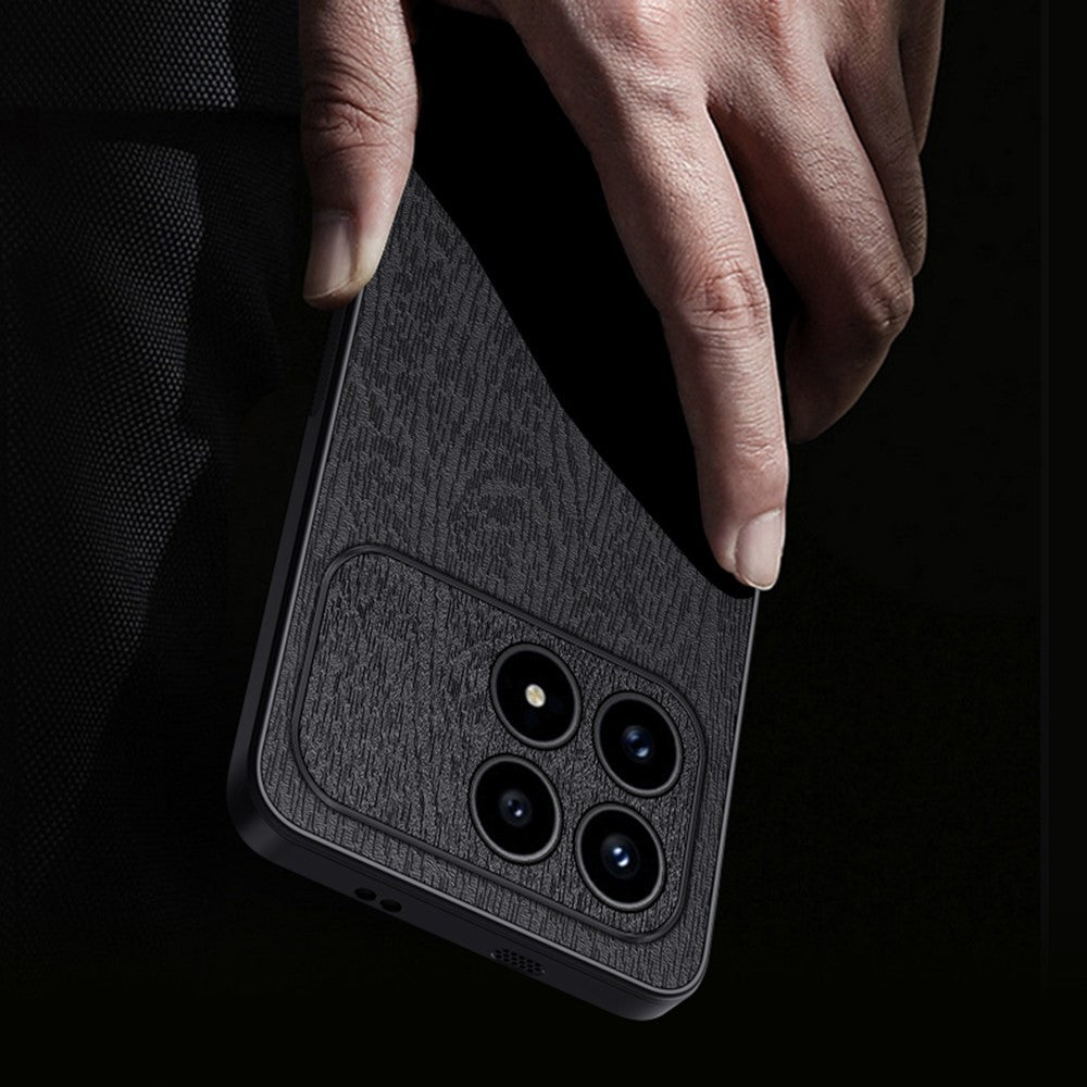 For Xiaomi Redmi K90 5G / Poco F8 Pro 5G Case Wood Texture PU Leather Coated PC TPU Phone Cover