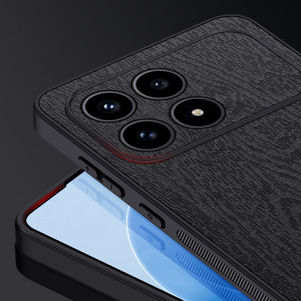 For Xiaomi Redmi K90 5G / Poco F8 Pro 5G Case Wood Texture PU Leather Coated PC TPU Phone Cover