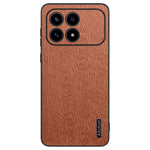 For Xiaomi Redmi K90 5G / Poco F8 Pro 5G Case Wood Texture PU Leather Coated PC TPU Phone Cover