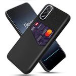 OnePlus Nord 5 5G / Ace 5 Ultra 5G-etui i PU-læder med stoftekstur, hårdt PC-mobilcover med kortholder