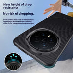 For Honor Magic8 5G Magnetic Case Carbon Fiber PU + PC + Silicone Protective Cover