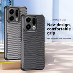For Oppo Find X9 5G Magnetic Case Carbon Fiber PU + PC + Silicone Protective Cover