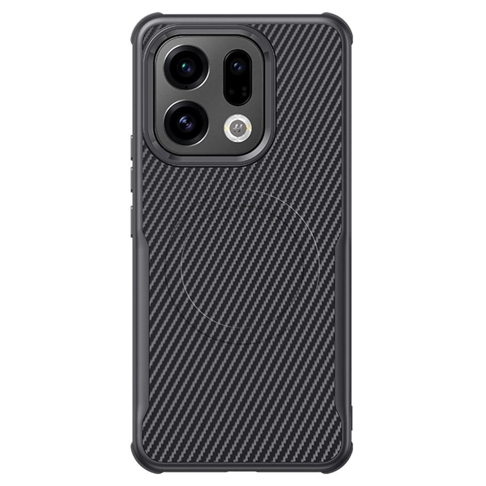 For Oppo Find X9 Pro 5G Magnetic Case Carbon Fiber PU + PC + Silicone Protective Cover