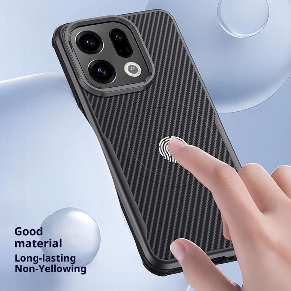 For Oppo Find X9 Pro 5G Magnetic Case Carbon Fiber PU + PC + Silicone Protective Cover