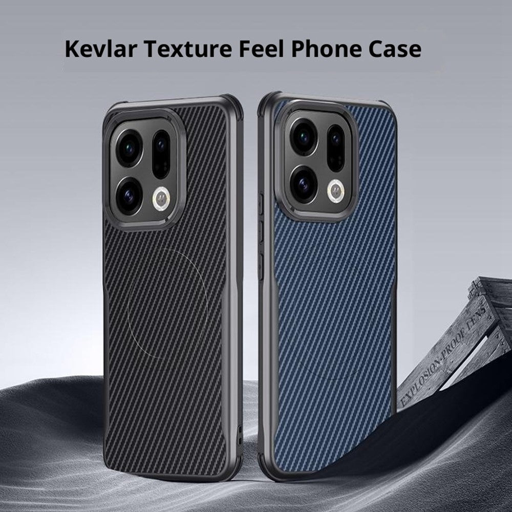 For Oppo Find X9 Pro 5G Magnetic Case Carbon Fiber PU + PC + Silicone Protective Cover