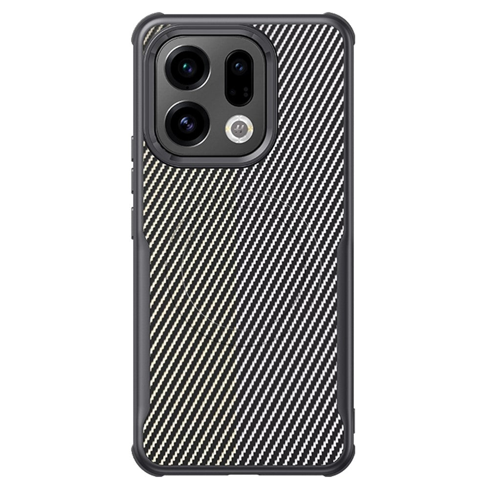 For Oppo Find X9 Pro 5G Magnetic Case Carbon Fiber PU + PC + Silicone Protective Cover