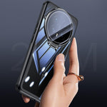For Honor Magic8 5G Case PC + TPU Clear Phone Shell with Glass Lens Cover Kickstand