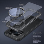 For Honor Magic8 5G Case PC + TPU Clear Phone Shell with Glass Lens Cover Kickstand
