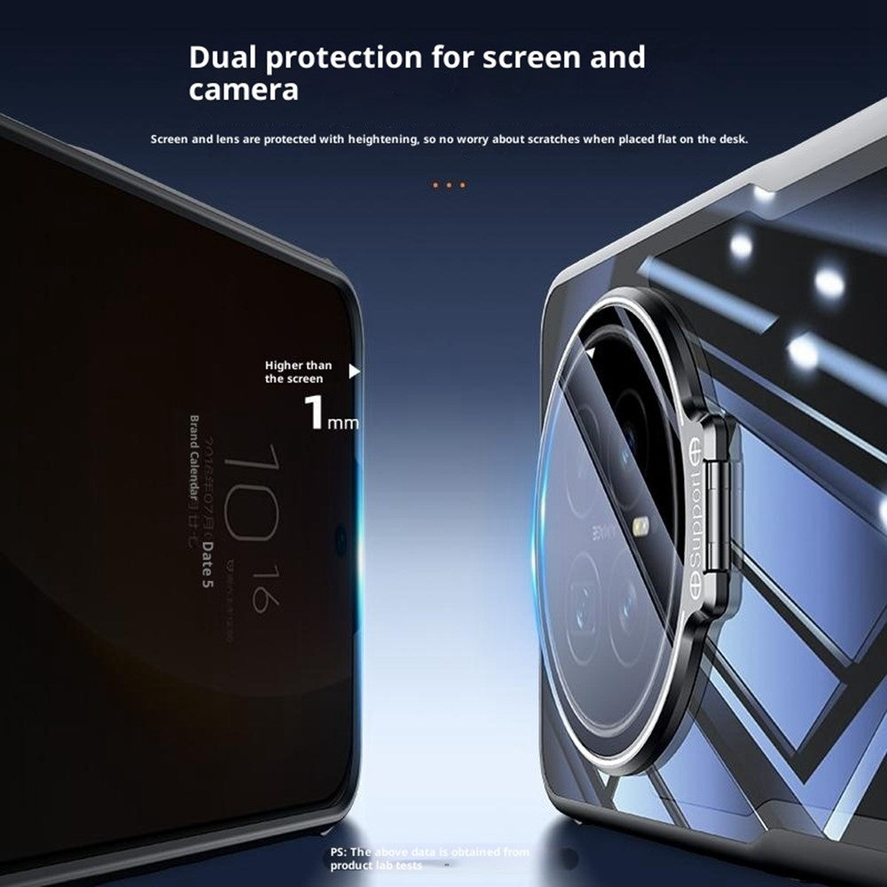 For Honor Magic8 Pro 5G Case PC + TPU Clear Phone Shell with Glass Lens Cover Kickstand