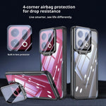 For Oppo Find X9 5G Case PC + TPU Clear Phone Shell with Glass Lens Cover Kickstand