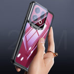 For Oppo Find X9 5G Case PC + TPU Clear Phone Shell with Glass Lens Cover Kickstand