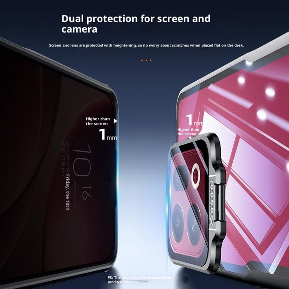 For Oppo Find X9 5G Case PC + TPU Clear Phone Shell with Glass Lens Cover Kickstand
