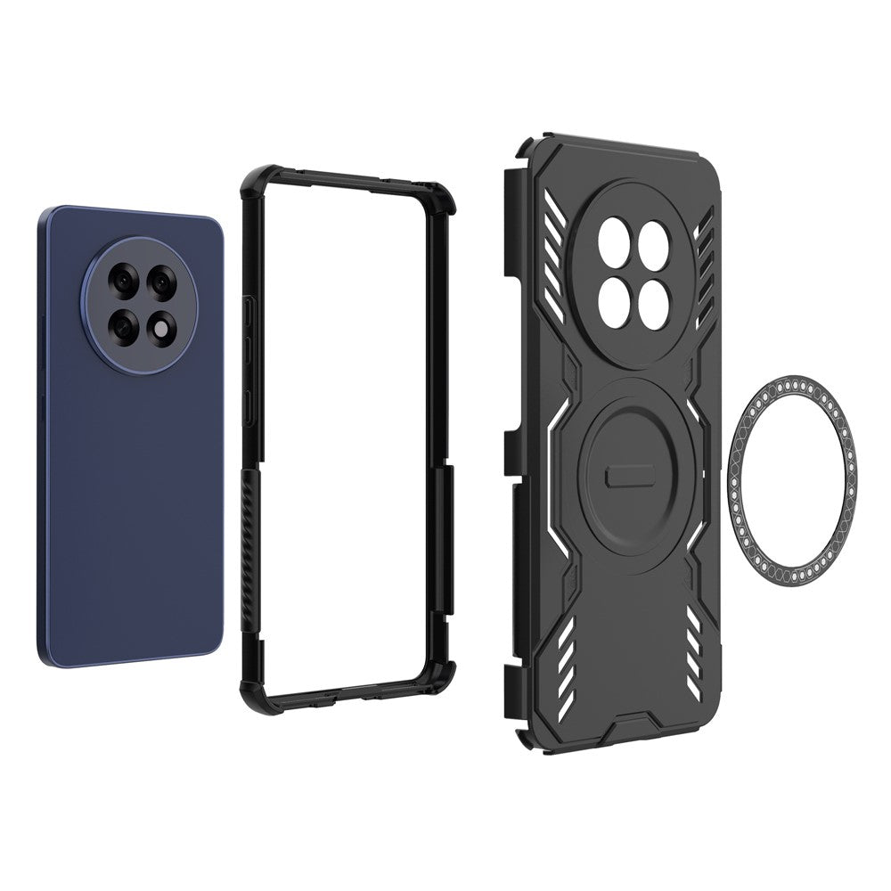 For Oppo F31 Pro+ 5G Magnetic Case Butterfly Armor Hollow Heat Dissipation PC + TPU Phone Cover