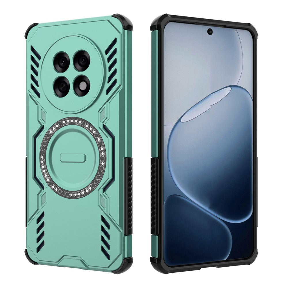 For Oppo F31 Pro+ 5G Magnetic Case Butterfly Armor Hollow Heat Dissipation PC + TPU Phone Cover
