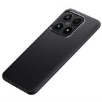 For Xiaomi 17 Case Shockproof Airbag Leather Coated Silicone Phone Cover with Hardware Lens Frame
