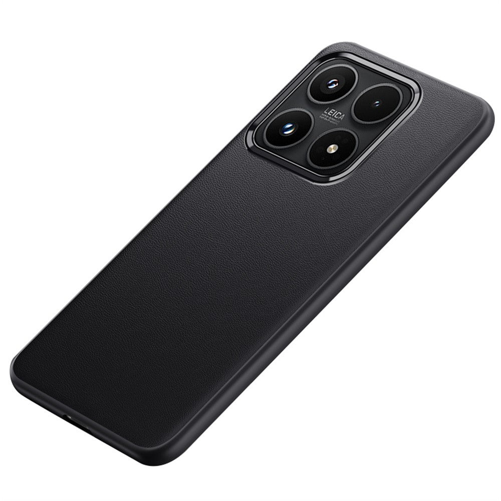 For Xiaomi 17 Case Shockproof Airbag Leather Coated Silicone Phone Cover with Hardware Lens Frame