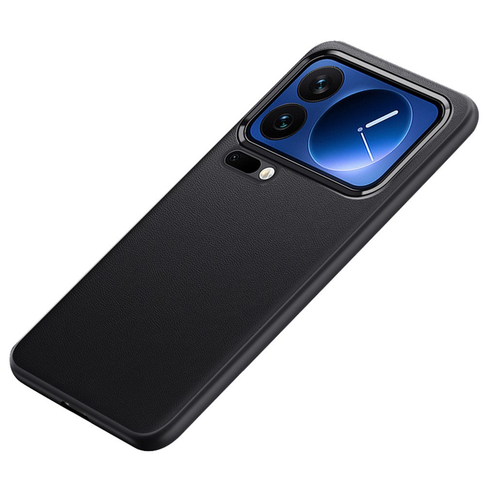 For Xiaomi 17 Pro Case Shockproof Airbag Leather Coated Silicone Phone Cover with Hardware Lens Frame