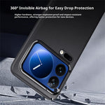 For Xiaomi 17 Pro Case Shockproof Airbag Leather Coated Silicone Phone Cover with Hardware Lens Frame