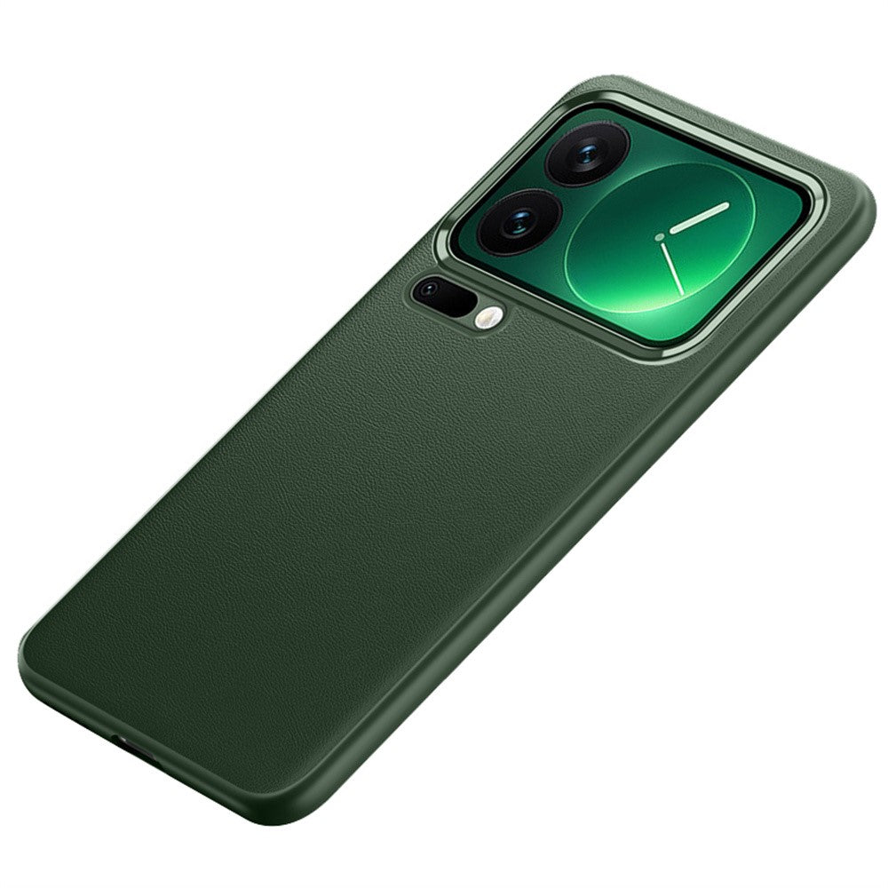 For Xiaomi 17 Pro Case Shockproof Airbag Leather Coated Silicone Phone Cover with Hardware Lens Frame