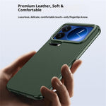 For Xiaomi 17 Pro Max Case Metal Lens Frame Kickstand Leather + Silicone Phone Cover