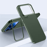 For Xiaomi 17 Pro Max Case Metal Lens Frame Kickstand Leather + Silicone Phone Cover