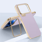 For Xiaomi 17 Pro Max Case Metal Lens Frame Kickstand Leather + Silicone Phone Cover