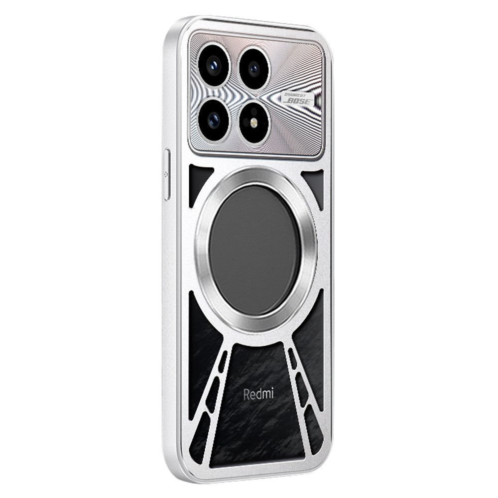 For Xiaomi Redmi K90 5G / Poco F8 Pro 5G Magnetic Case Hollow Heat Dissipation Silicone + PC + Metal Bumper Phone Cover