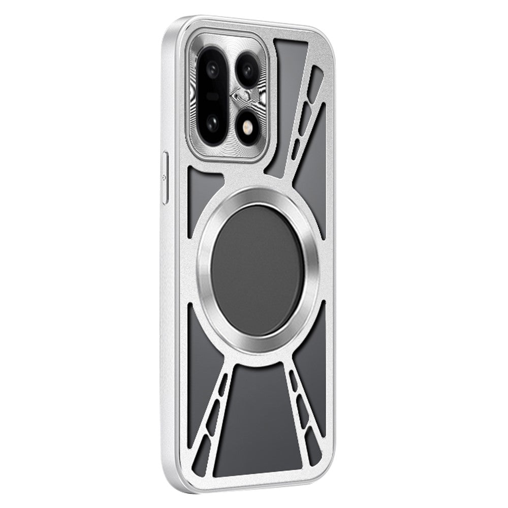 OnePlus 15 5G magnetisk cover med huldesign og varmeafledning i silikone + PC + metalstødabsorberende ramme