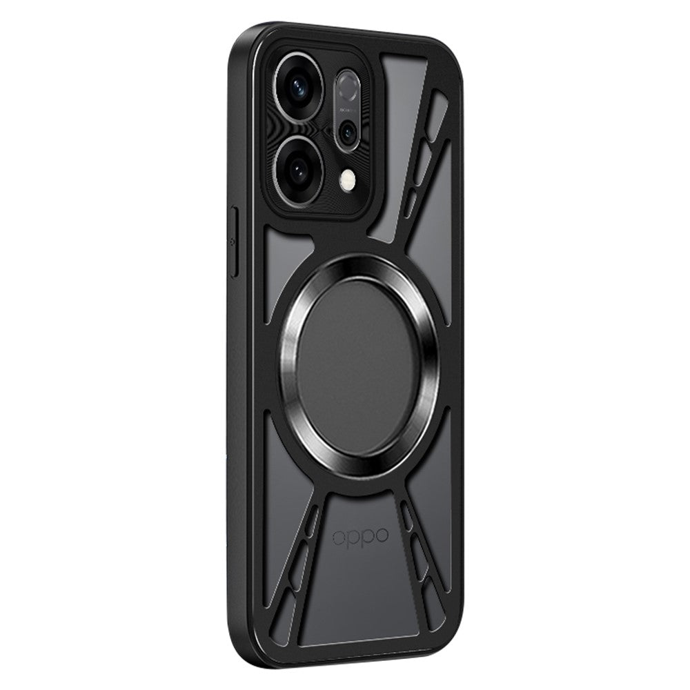 Til Oppo Find X9 5G Magnetisk Etui Hul Varmeafledning Silikone + PC + Metal Bumper Telefoncover