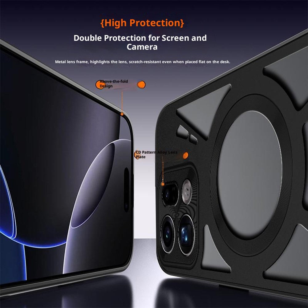Til Oppo Find X9 5G Magnetisk Etui Hul Varmeafledning Silikone + PC + Metal Bumper Telefoncover