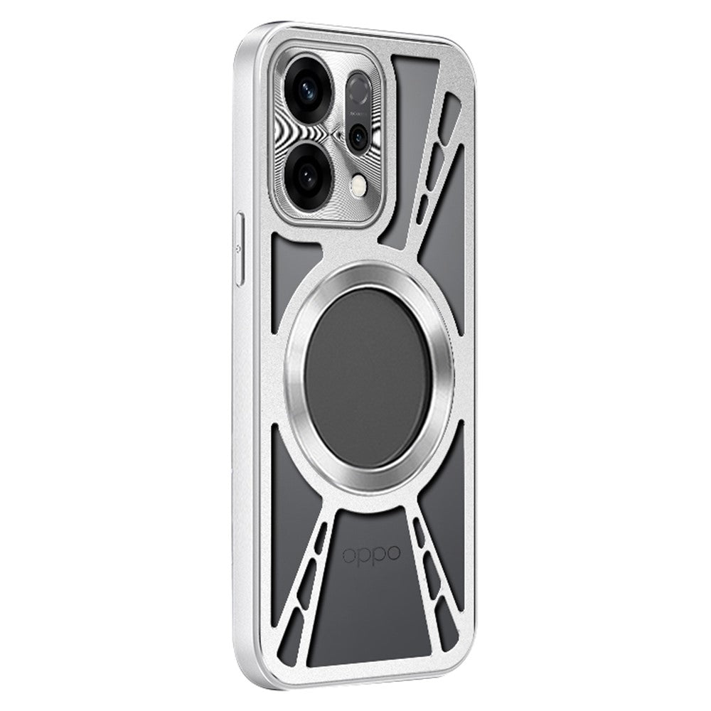Til Oppo Find X9 5G Magnetisk Etui Hul Varmeafledning Silikone + PC + Metal Bumper Telefoncover