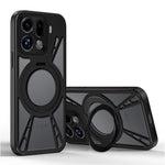 For Oppo Find X9 Pro 5G Case Magnetic Kickstand Hollow Heat Dissipation Silicone + PC + Metal Bumper Phone Cover