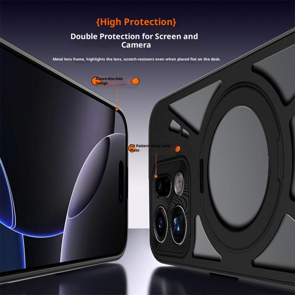 For Oppo Find X9 Pro 5G Case Magnetic Kickstand Hollow Heat Dissipation Silicone + PC + Metal Bumper Phone Cover