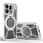 For Oppo Find X9 Pro 5G Case Magnetic Kickstand Hollow Heat Dissipation Silicone + PC + Metal Bumper Phone Cover