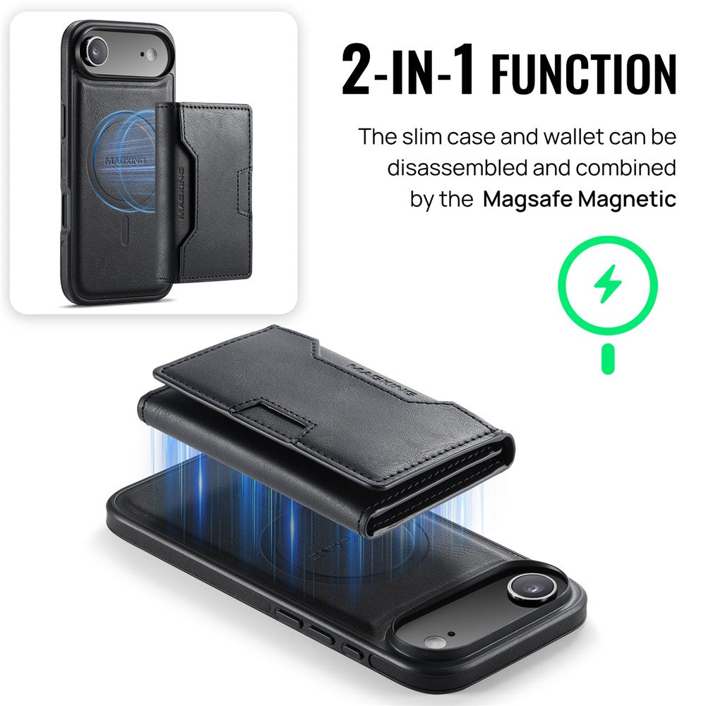 MAGKING K4 Series For iPhone Air Case Compatible with MagSafe Detachable Wallet PU TPU PC Phone Cover