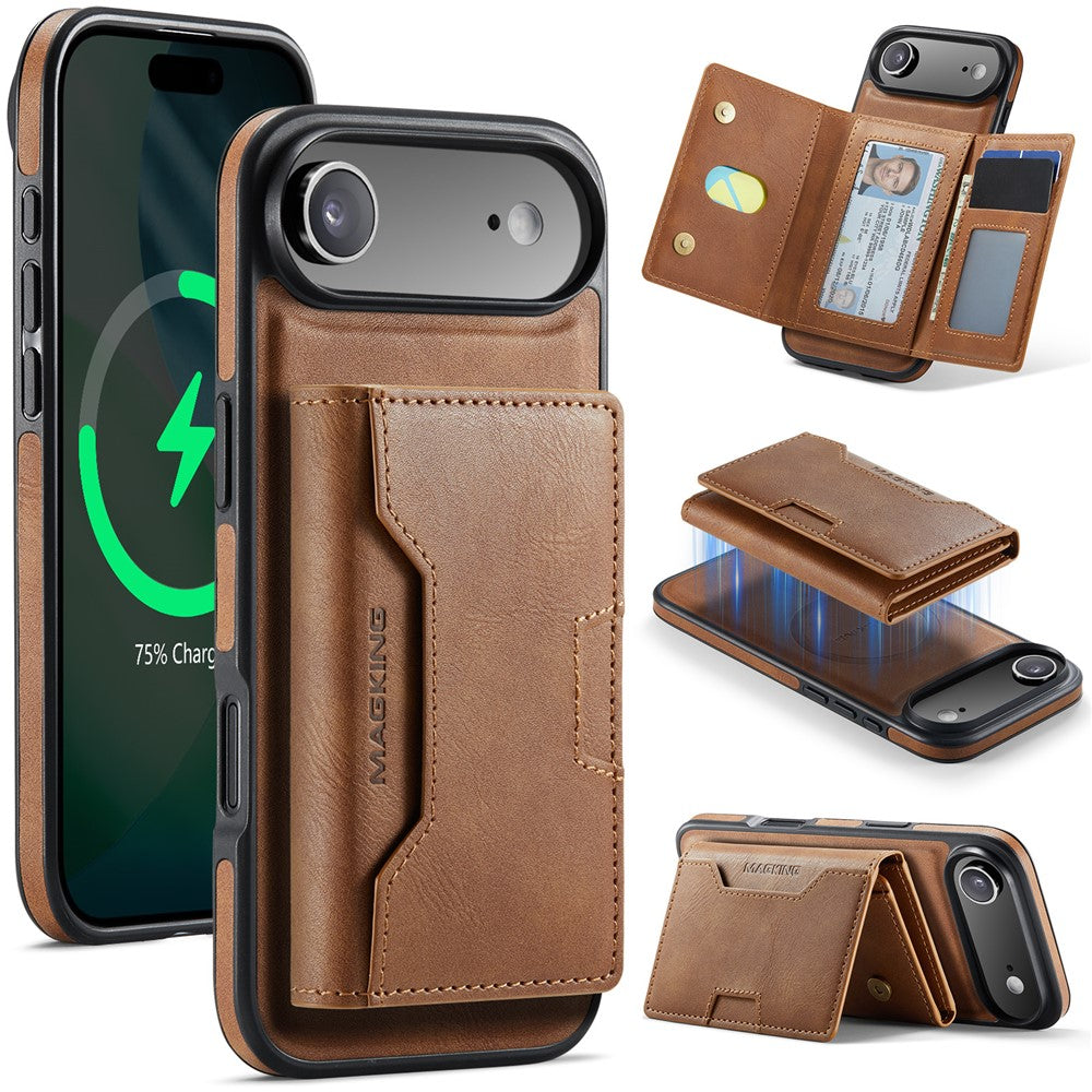 MAGKING K4 Series For iPhone Air Case Compatible with MagSafe Detachable Wallet PU TPU PC Phone Cover