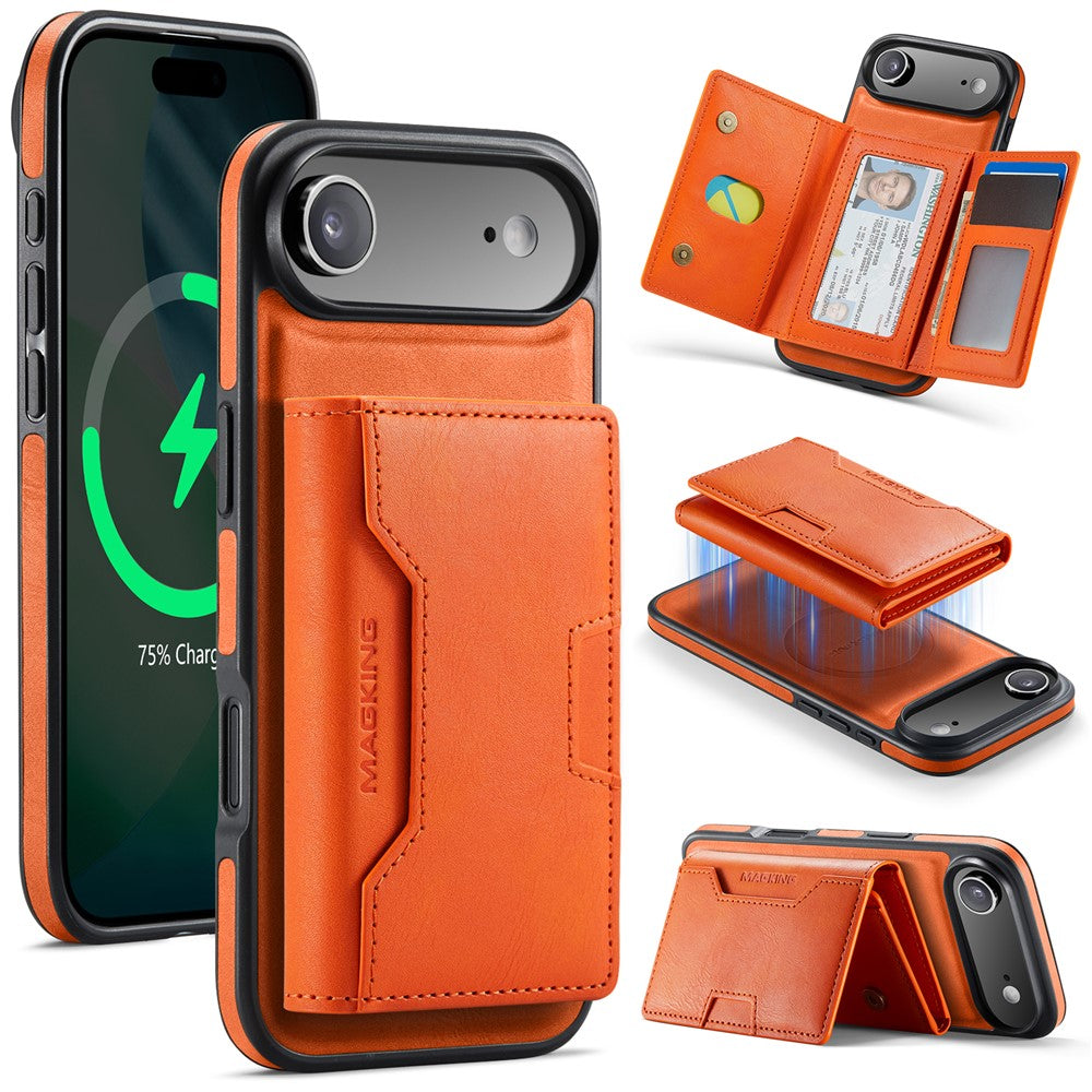 MAGKING K4 Series For iPhone Air Case Compatible with MagSafe Detachable Wallet PU TPU PC Phone Cover