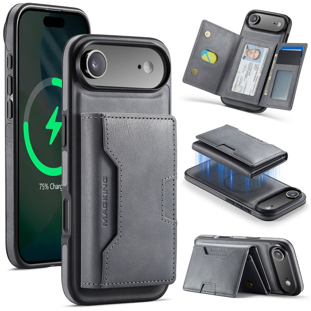 MAGKING K4 Series For iPhone Air Case Compatible with MagSafe Detachable Wallet PU TPU PC Phone Cover
