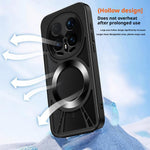 For Honor Magic8 5G Magnetic Case Hollow Heat Dissipation Silicone + PC + Metal Bumper Phone Cover
