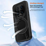 For Honor Magic8 5G Case Magnetic Kickstand Hollow Heat Dissipation Silicone + PC + Metal Bumper Phone Cover