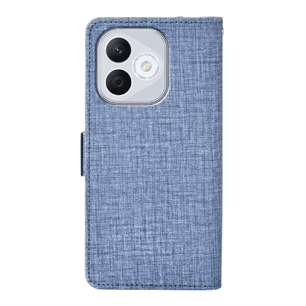 For Honor 400 Lite 5G  /  X70i Case Jean Cloth Texture PU Leather Wallet Phone Cover with Rotating Card Slots