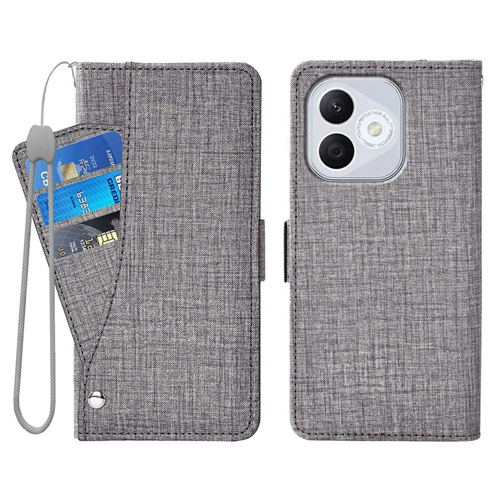 For Honor 400 Lite 5G  /  X70i Case Jean Cloth Texture PU Leather Wallet Phone Cover with Rotating Card Slots