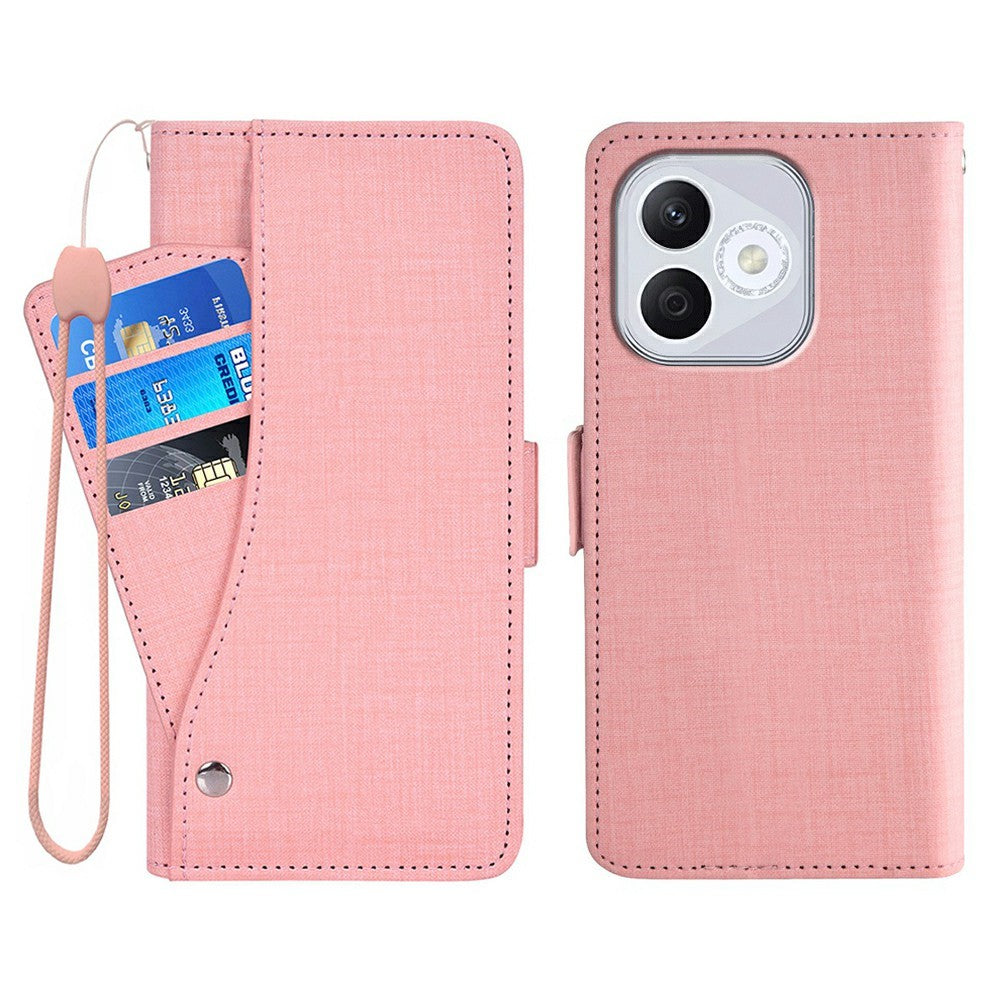 For Honor 400 Lite 5G  /  X70i Case Jean Cloth Texture PU Leather Wallet Phone Cover with Rotating Card Slots