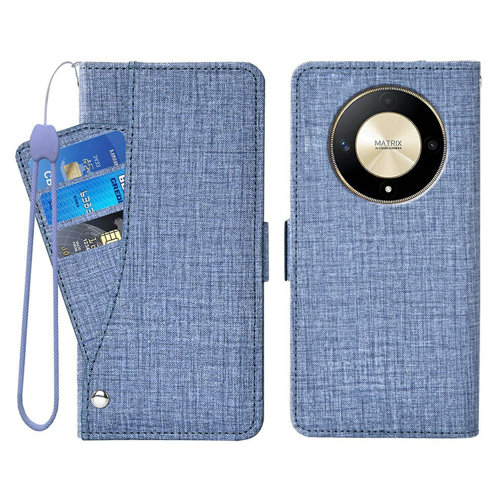 For Honor Magic6 Lite 5G  /  X9b 5G Case Jean Cloth Texture PU Leather Wallet Phone Cover with Rotating Card Slots