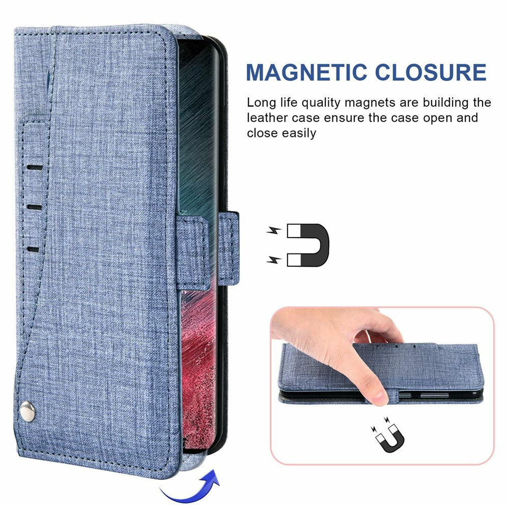 For Honor Magic6 Lite 5G  /  X9b 5G Case Jean Cloth Texture PU Leather Wallet Phone Cover with Rotating Card Slots