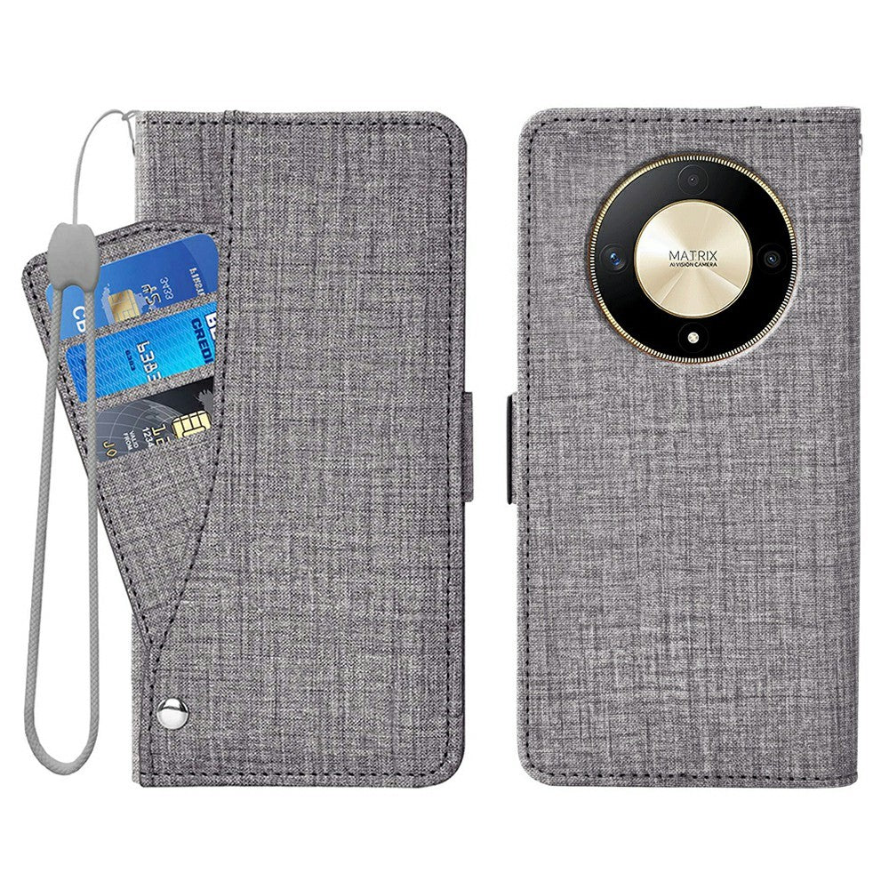 For Honor Magic6 Lite 5G  /  X9b 5G Case Jean Cloth Texture PU Leather Wallet Phone Cover with Rotating Card Slots