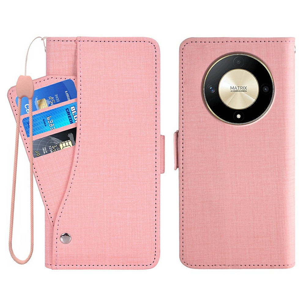 For Honor Magic6 Lite 5G  /  X9b 5G Case Jean Cloth Texture PU Leather Wallet Phone Cover with Rotating Card Slots